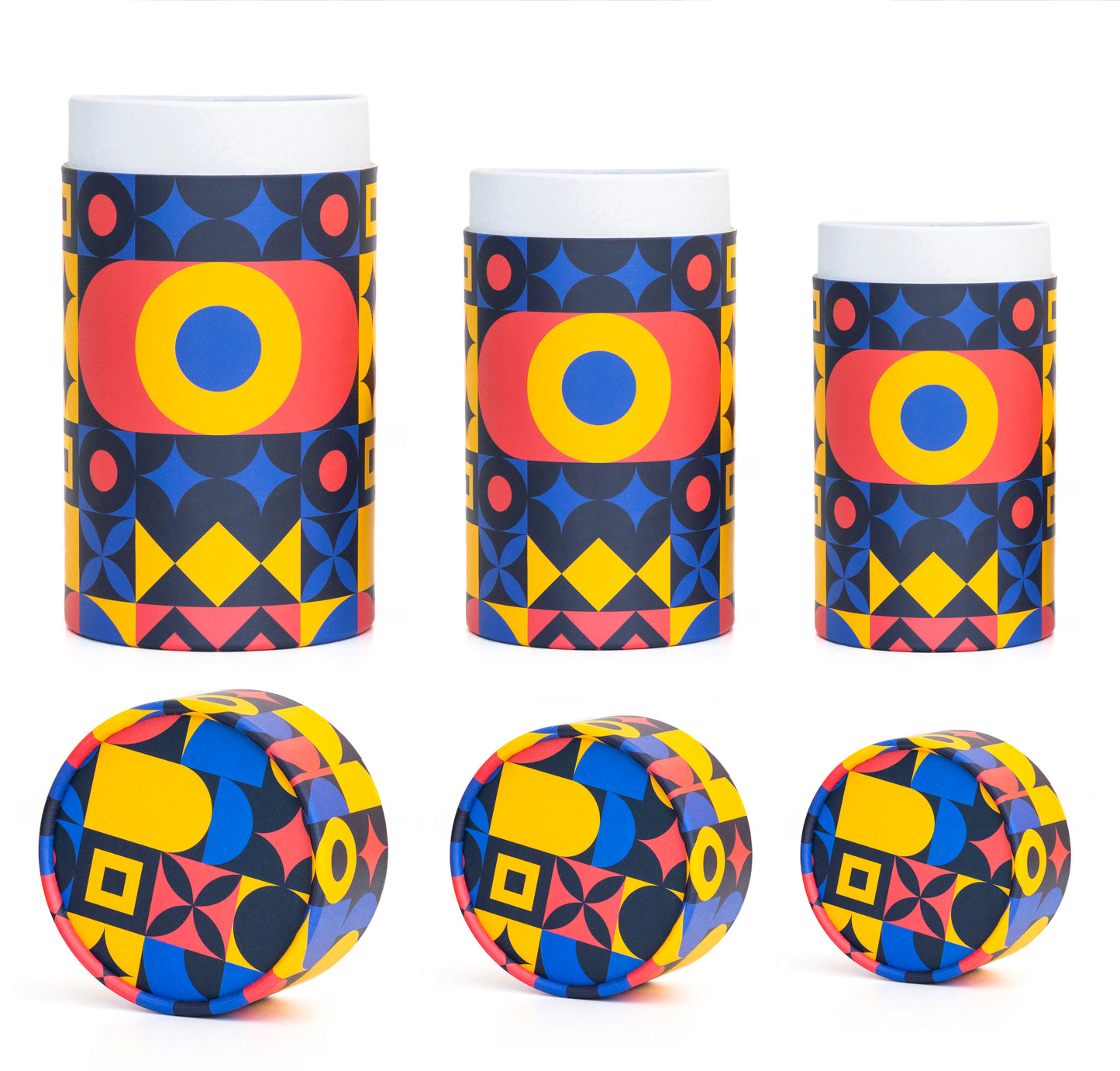 Fozy Buds Marble Round Gift Boxes With Lids Geometric Design, Set of 3 Gift Box, Assorted Sizes Nesting Gift Boxes, Paperboard Storage Tubes