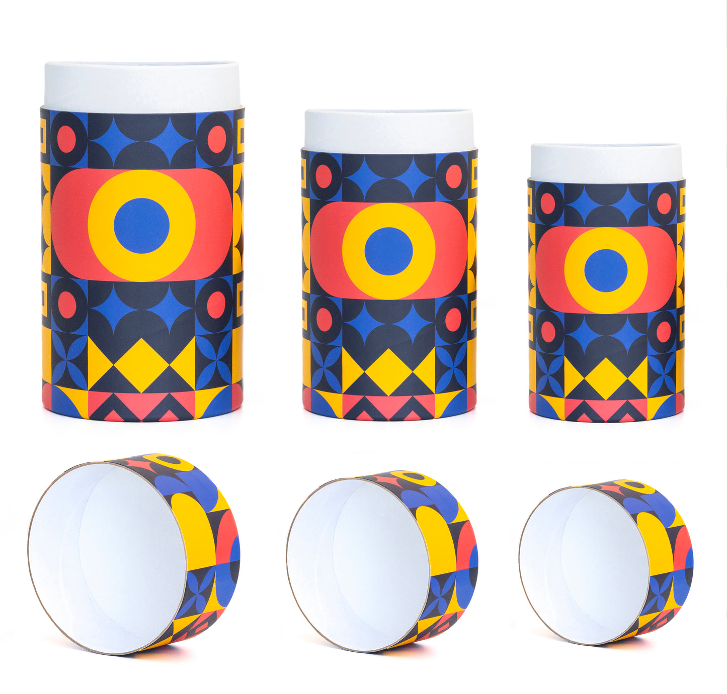 Fozy Buds Marble Round Gift Boxes With Lids Geometric Design, Set of 3 Gift Box, Assorted Sizes Nesting Gift Boxes, Paperboard Storage Tubes