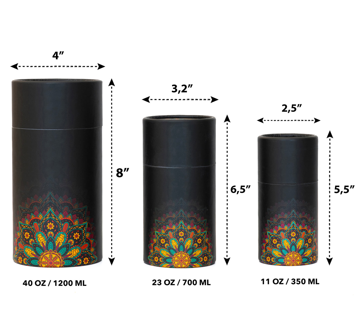 Fozy Buds Marble Round Gift Boxes With Lids Mandala Design, Set of 3 Gift Box, Assorted Sizes Nesting Gift Boxes, Paperboard Storage Tubes