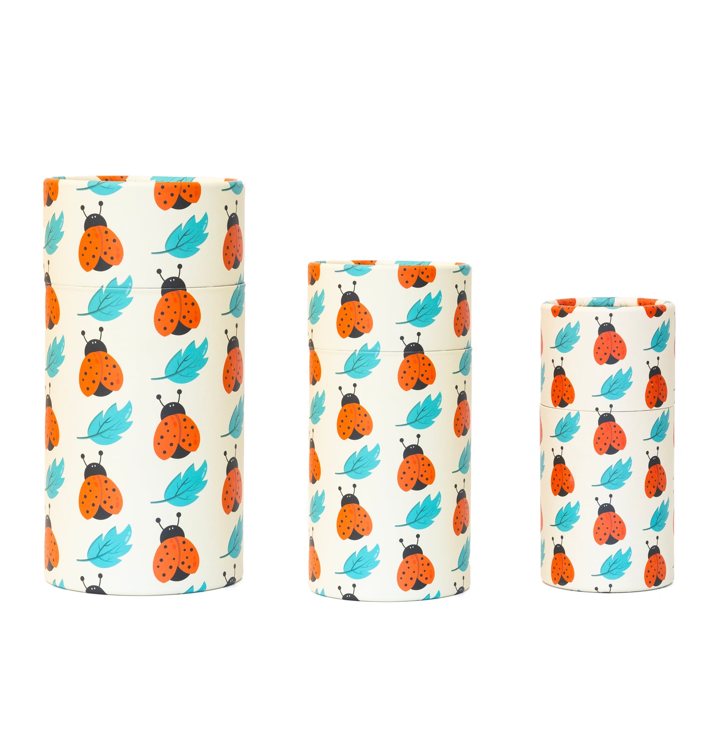 Fozy Buds Marble Round Gift Boxes With Lids LadyBug Design, Set of 3 Gift Box, Assorted Sizes Nesting Gift Boxes, Paperboard Storage Tubes