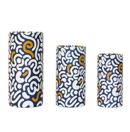 Fozy Buds Marble Round Gift Boxes With Lids WavyStripe Design, Set of 3 Gift Box, Assorted Sizes Nesting Gift Boxes, Paperboard Storage Tubes