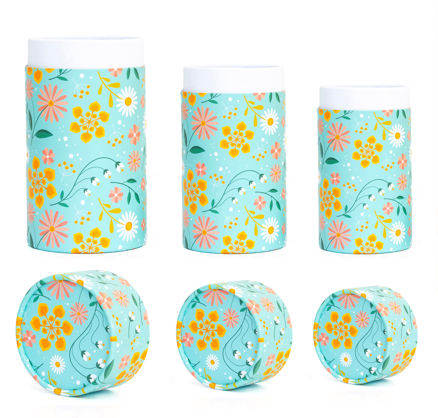 Fozy Buds Marble Round Gift Boxes With Lids Floral Design, Set of 3 Gift Box, Assorted Sizes Nesting Gift Boxes, Paperboard Storage Tubes