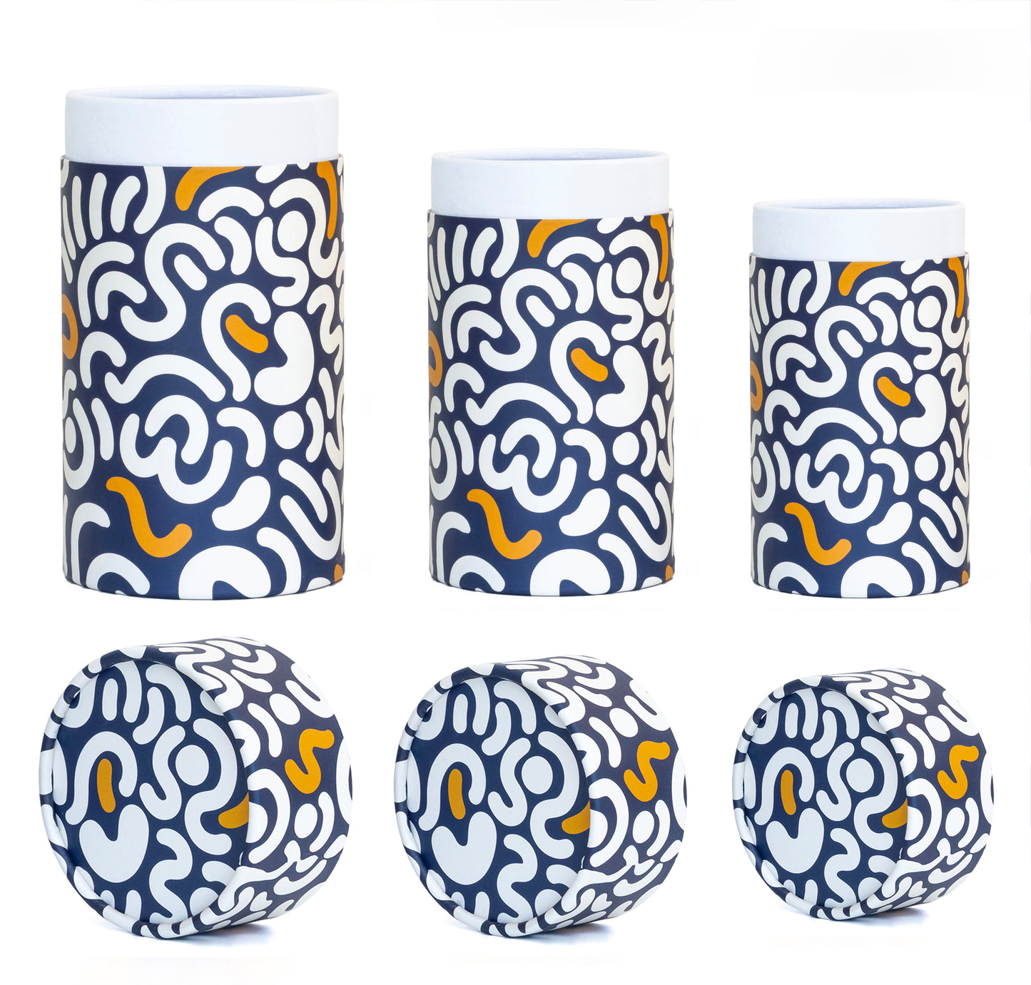 Fozy Buds Marble Round Gift Boxes With Lids WavyStripe Design, Set of 3 Gift Box, Assorted Sizes Nesting Gift Boxes, Paperboard Storage Tubes