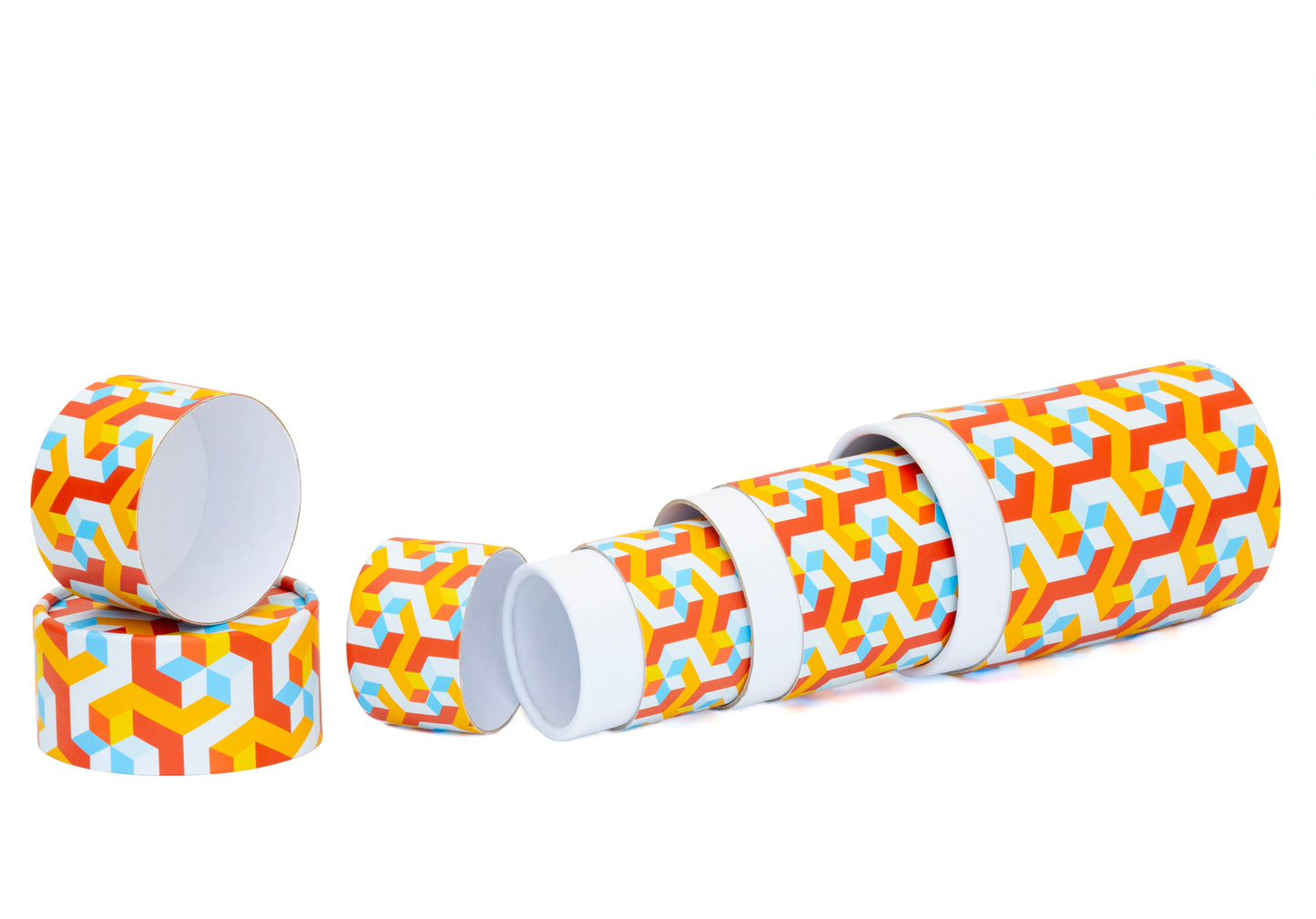 Fozy Buds Marble Round Gift Boxes With Lids Stripe Design, Set of 3 Gift Box, Assorted Sizes Nesting Gift Boxes, Paperboard Storage Tubes