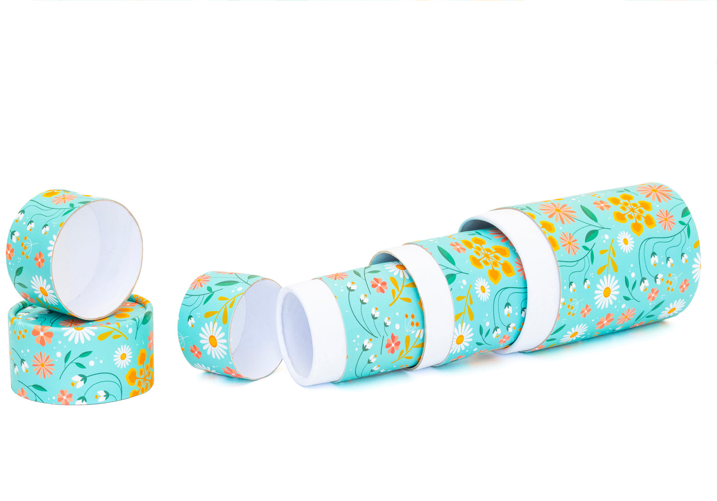 Fozy Buds Marble Round Gift Boxes With Lids Floral Design, Set of 3 Gift Box, Assorted Sizes Nesting Gift Boxes, Paperboard Storage Tubes