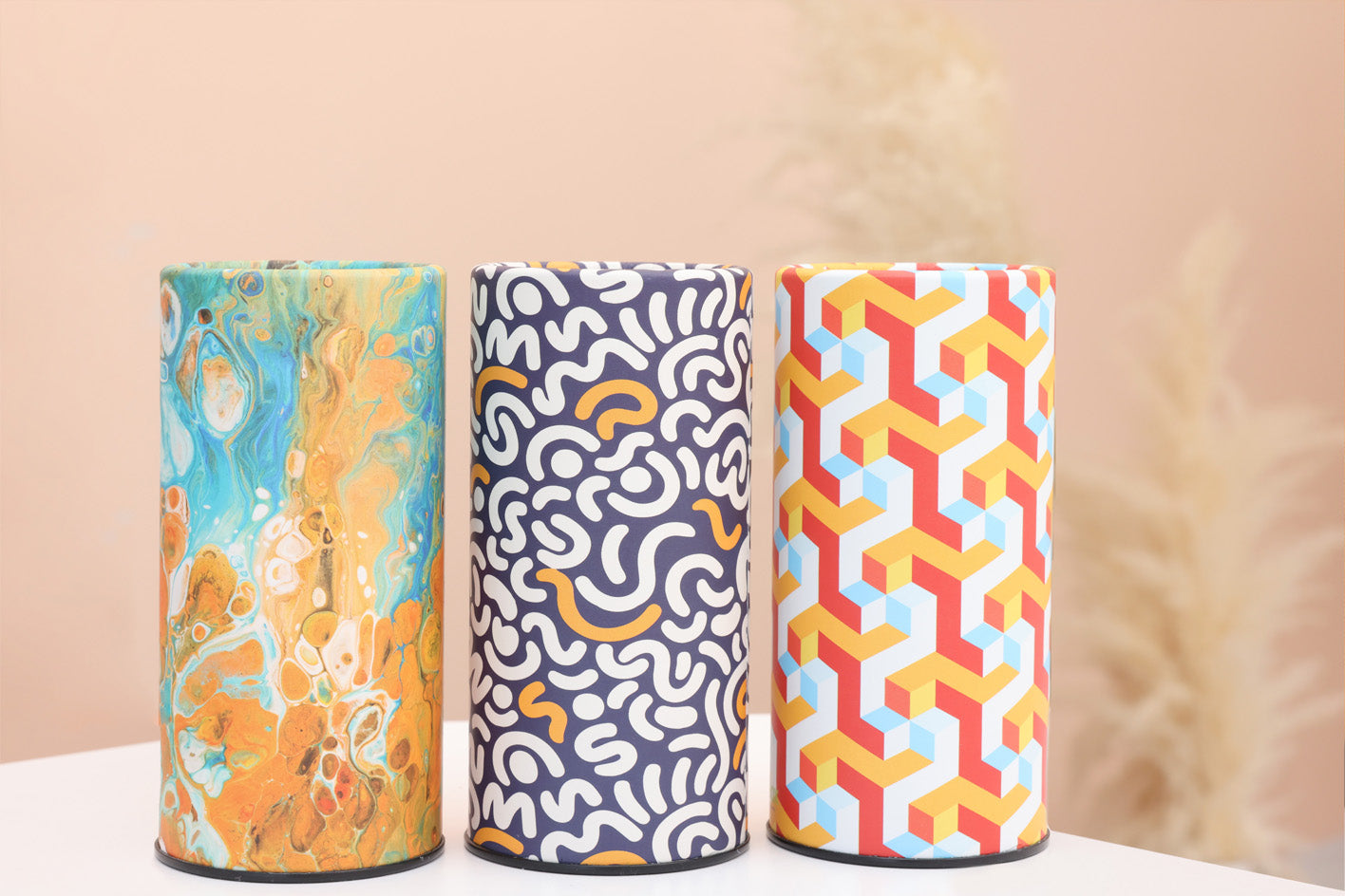 Car Tissues Holder with Facial Tissues, Marble, 3 PK, Travel Tissue Tubes for Car Box Container (Kopya)