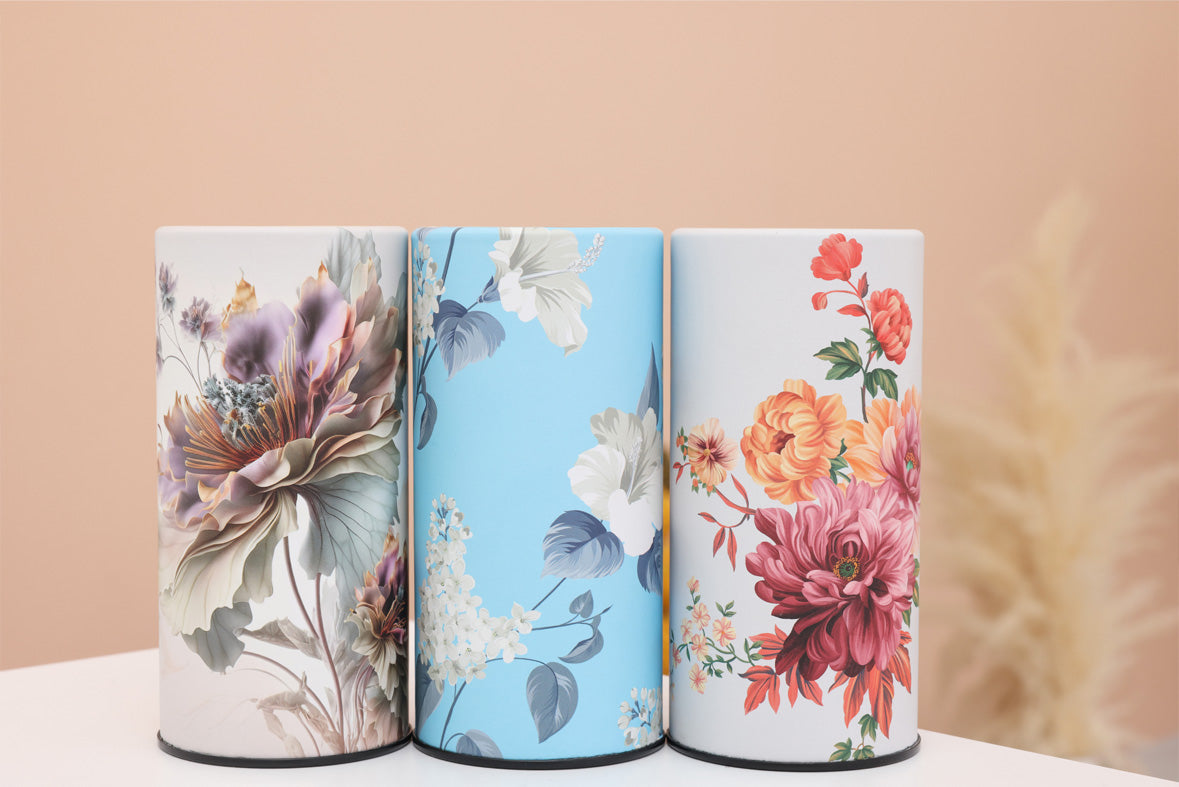 Car Tissues Holder with Facial Tissues, Floral, 3 PK, Travel Tissue Tubes for Car Box Container