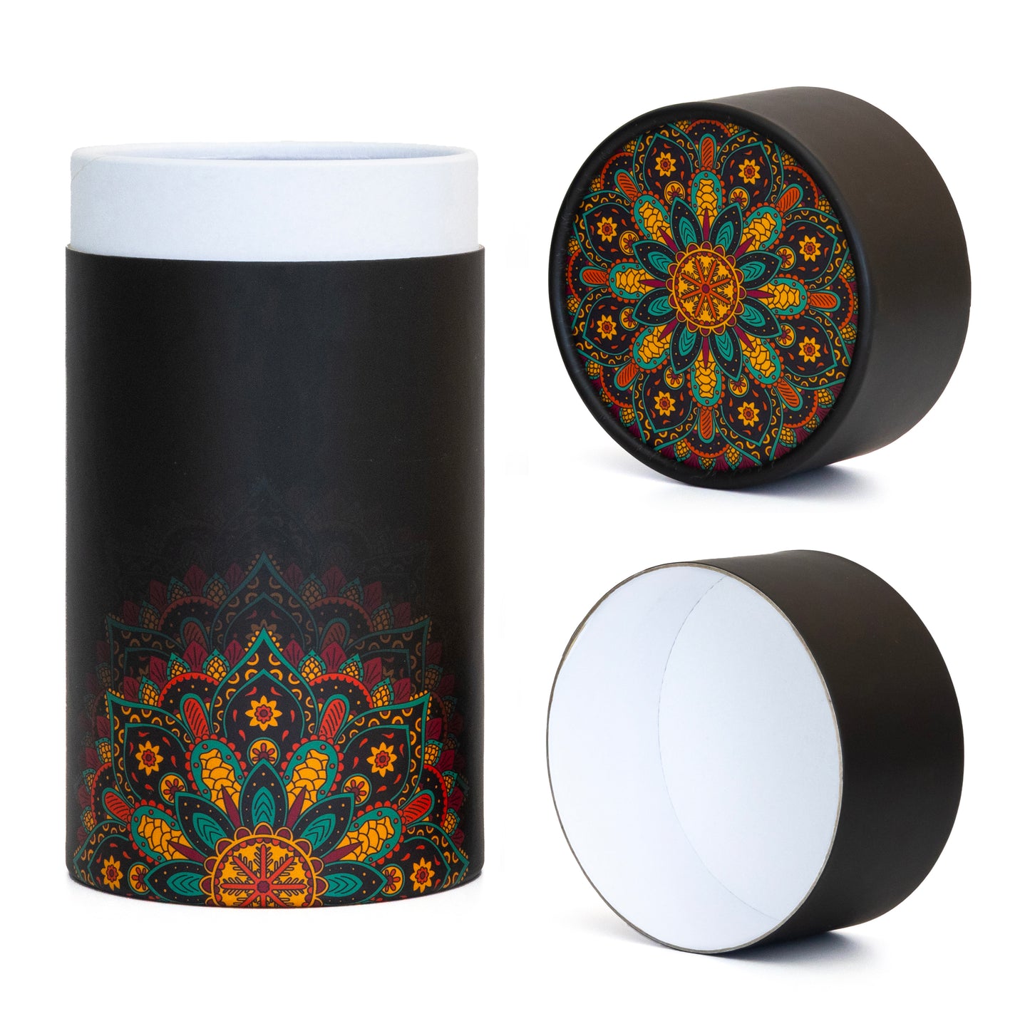 Fozy Buds Marble Round Gift Boxes With Lids Mandala Design, Set of 3 Gift Box, Assorted Sizes Nesting Gift Boxes, Paperboard Storage Tubes