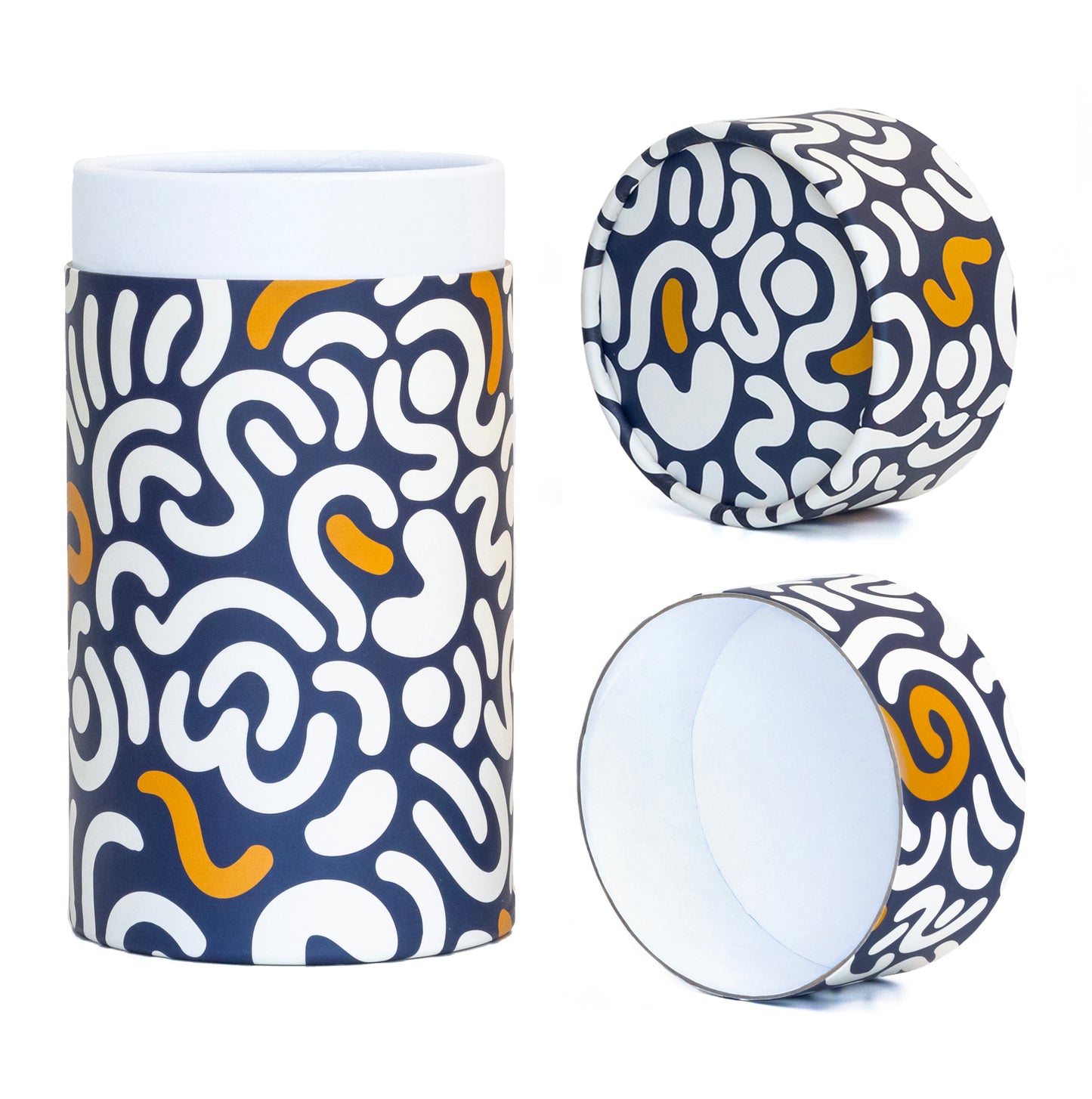 Fozy Buds Marble Round Gift Boxes With Lids WavyStripe Design, Set of 3 Gift Box, Assorted Sizes Nesting Gift Boxes, Paperboard Storage Tubes