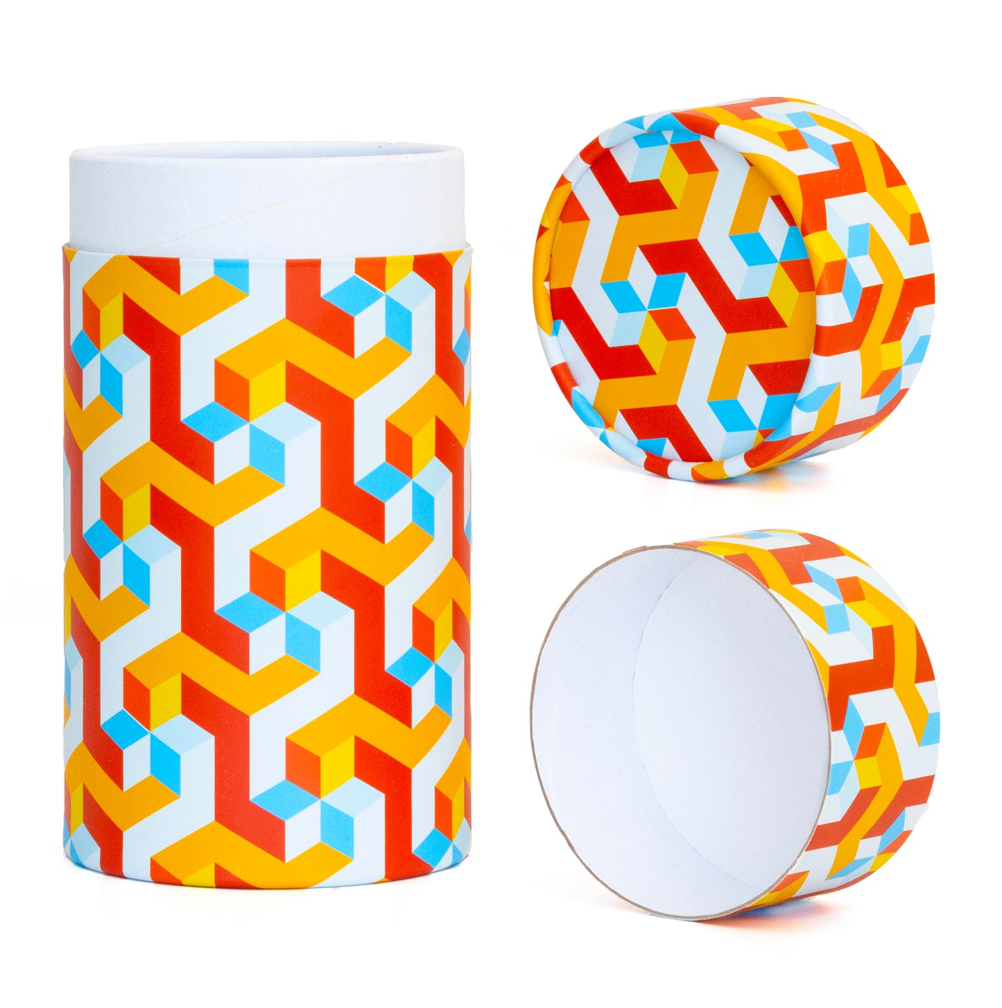 Fozy Buds Marble Round Gift Boxes With Lids Stripe Design, Set of 3 Gift Box, Assorted Sizes Nesting Gift Boxes, Paperboard Storage Tubes