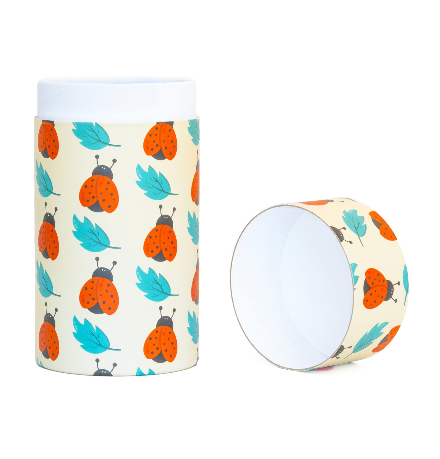 Fozy Buds Marble Round Gift Boxes With Lids LadyBug Design, Set of 3 Gift Box, Assorted Sizes Nesting Gift Boxes, Paperboard Storage Tubes